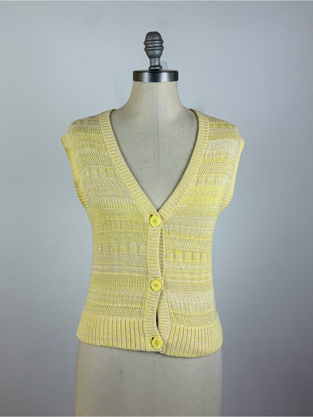 27 Miles Yellow Knit Sweater Vest